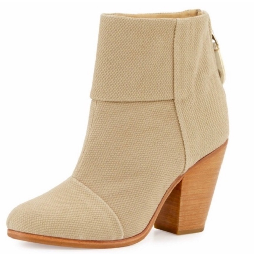 Rag & Bone Classic Newbury Canvas Natural Ankle Boots